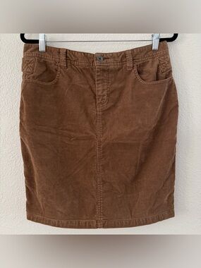 Vintage Polo Jeans Ralph Lauren Brown Cotton Corduroy Skirt Women’s 8 Country